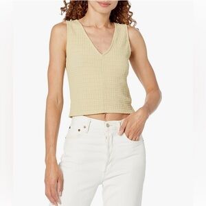 Madewell V Neck Sleeveless Crop Sleeveless Top Size L NWT 2023 Crinkle Vintage